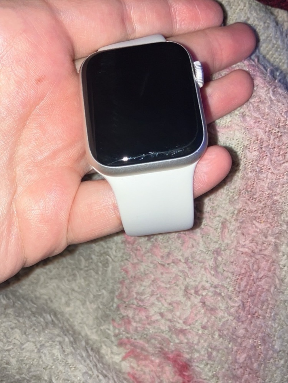 Apple Silver Smartwatch with White Band